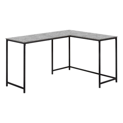 Monarch Specialties - Computer Desk, Home Office, Corner, 58inL, L Shape, Work, Laptop, Metal, Laminate, Grey, Black, Contemporary, Modern - I-7392 veiw 1