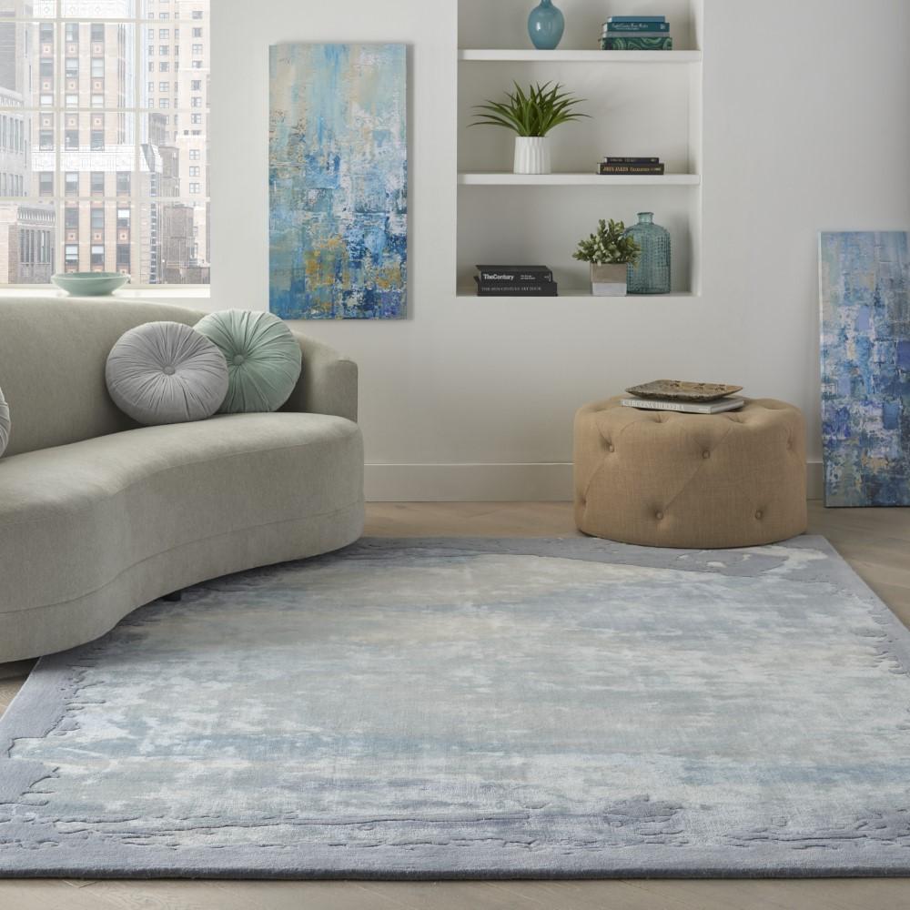 Nourison - Prismatic 79in x 99in Seafoam Silver Area Rug - PRS19-99446783349 veiw 2