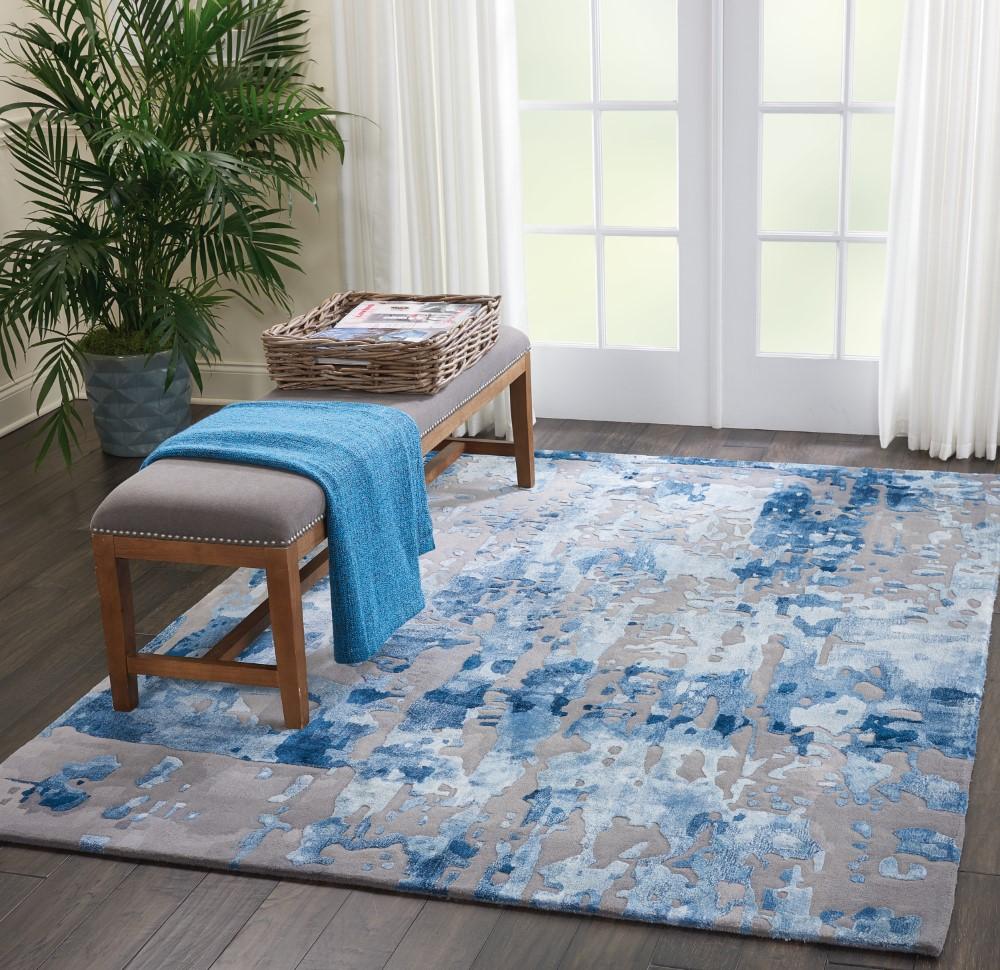 Nourison - Prismatic 56in x 75in Blue Grey Area Rug - PRS10-99446408730 veiw 2