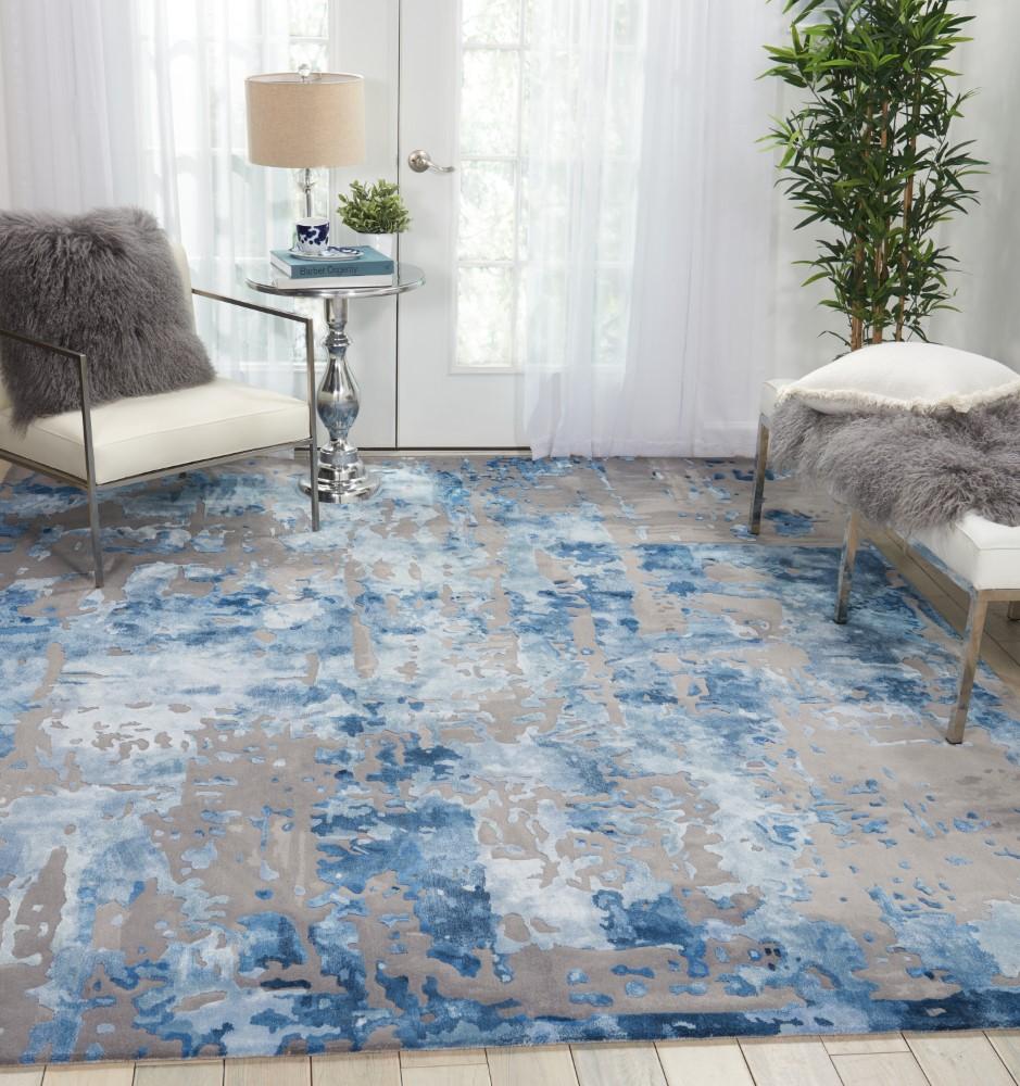 Nourison - Prismatic 79in x 99in Blue Grey Area Rug - PRS10-99446409072 veiw 2
