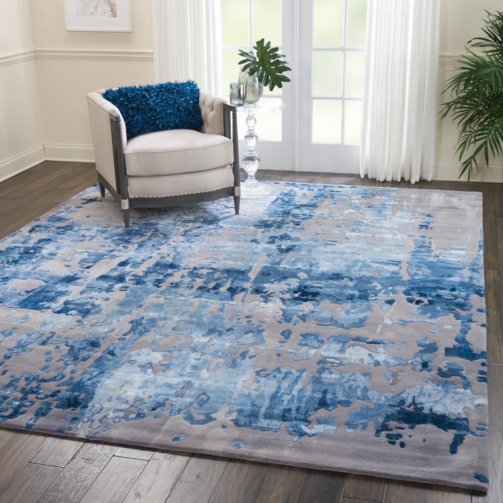 Nourison - Prismatic 86in x 116in Blue Grey Area Rug - PRS10-99446409102 veiw 2
