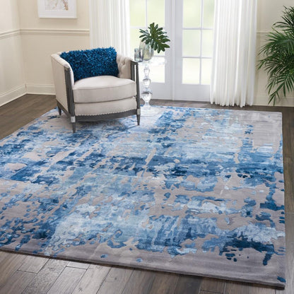 Nourison - Prismatic 86in x 116in Blue Grey Area Rug - PRS10-99446409102 veiw 2