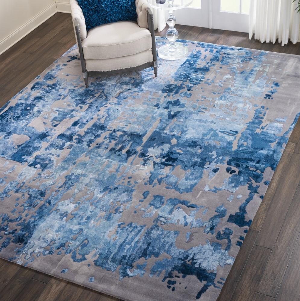 Nourison - Prismatic 99in x 139in Blue Flame Painterly Area Rug - PRS10-99446409140 veiw 3