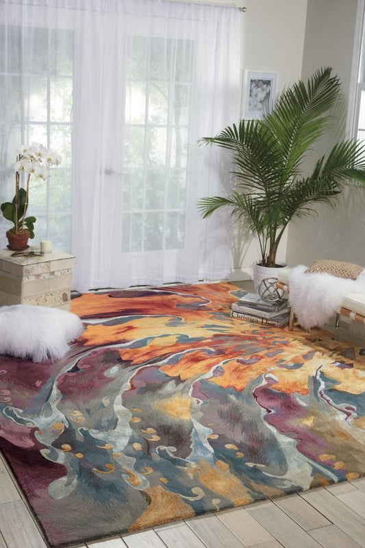 Nourison - Prismatic 79in x 99in Multicolor Abstract Area Rug - PRS08-99446354518 veiw 2