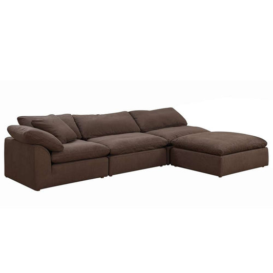 Sunset Trading - Contemporary Puff Collection 4PC Modular Sectional Sofa Brown - SU-1458-88-1C-2A-1O veiw 1