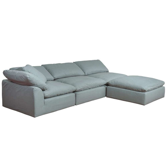 Sunset Trading - Contemporary Puff Collection 4PC Modular Sectional Sofa Ocean Blue - SU-1458-43-1C-2A-1O veiw 1