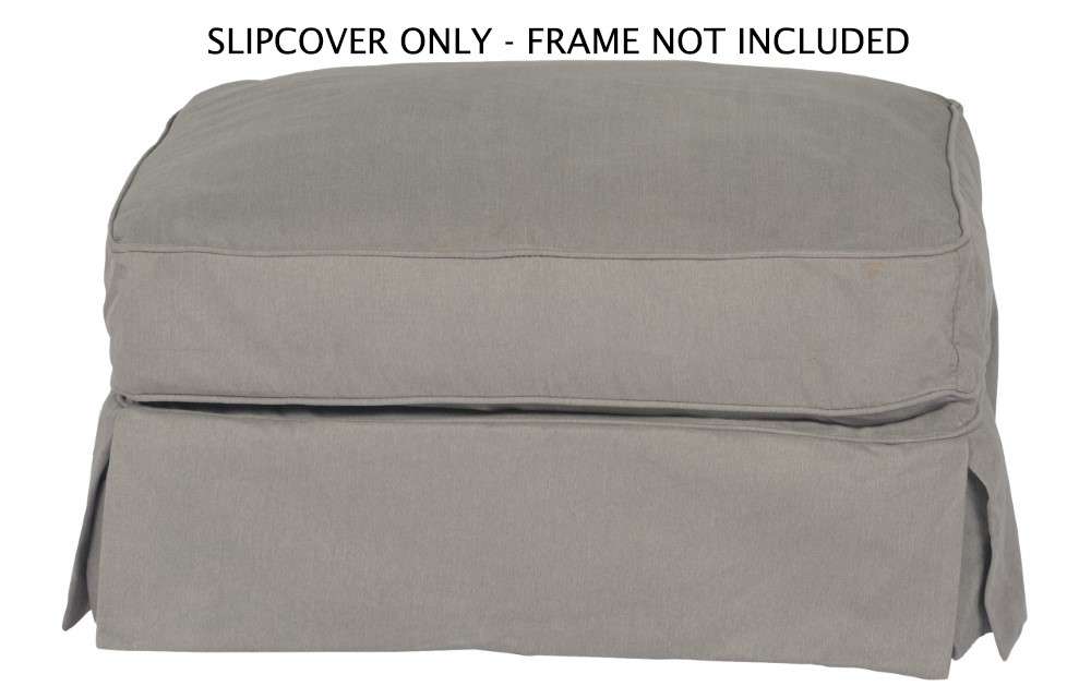 Sunset Trading - Americana Slipcover for Rectangular Ottoman - Performance Fabric - Gray - SU-108530SC-391094 veiw 1