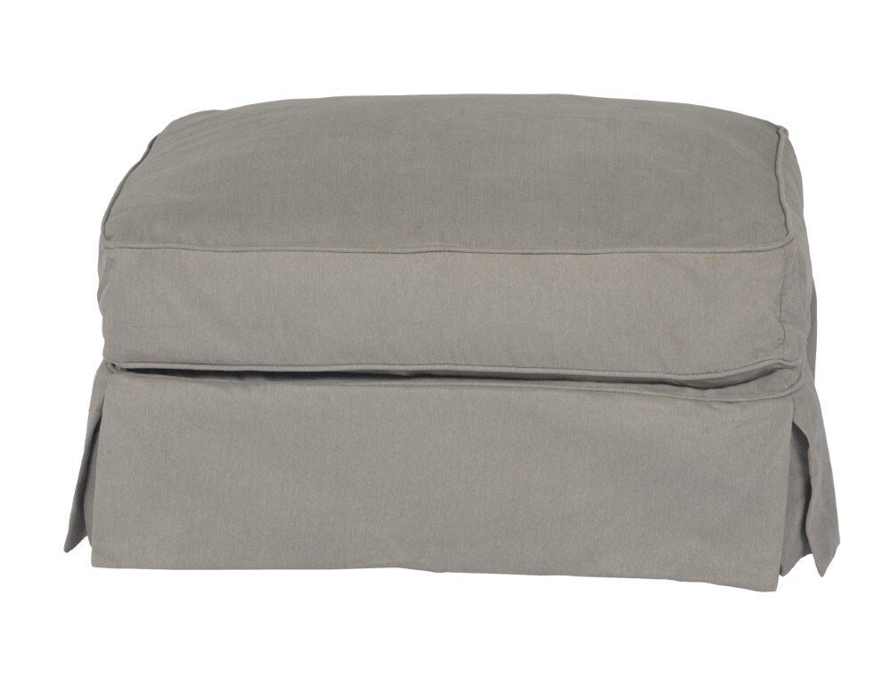 Sunset Trading - Americana Slipcover for Rectangular Ottoman - Performance Fabric - Gray - SU-108530SC-391094 veiw 2