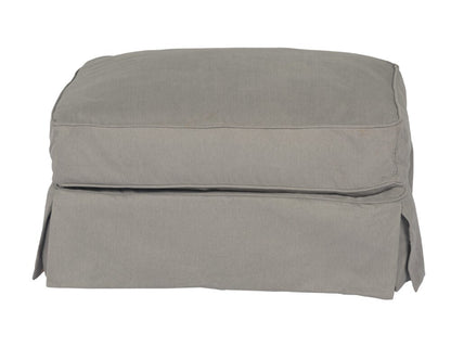Sunset Trading - Americana Slipcover for Rectangular Ottoman - Performance Fabric - Gray - SU-108530SC-391094 veiw 2