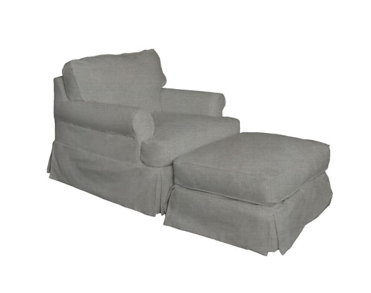 Sunset Trading - Horizon Slipcovered Chair And Ottoman Performance Gray - SU-117620-30-391094 veiw 1