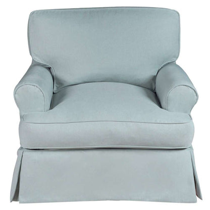Sunset Trading - Horizon Slipcovered T Cushion Chair With Ottoman Performance Ocean Blue - SU-117620-30-391043 veiw 3