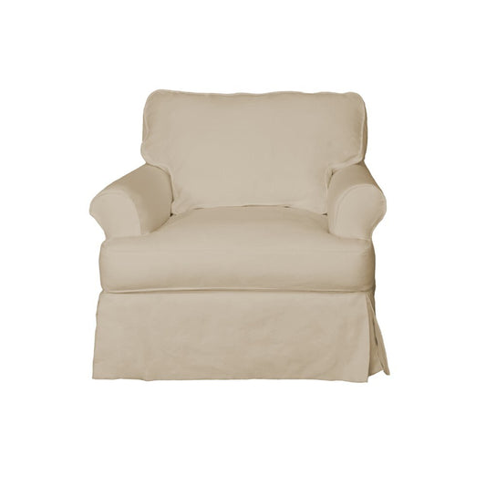 Sunset Trading - Horizon Slipcovered T Cushion Chair With Ottoman Performance Tan - SU-117620-30-391084 veiw 2