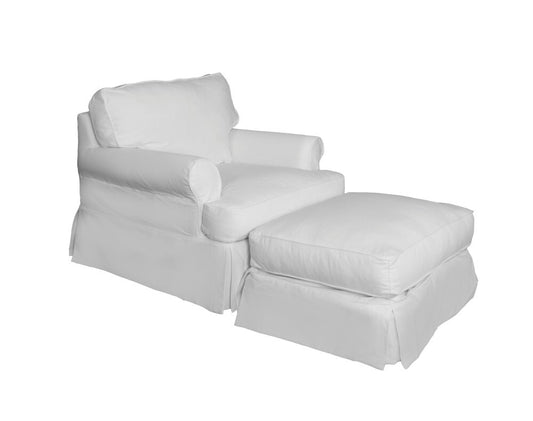 Sunset Trading - Horizon Slipcovered Chair And Ottoman In Warm White - SU-117620-30-423080 veiw 1
