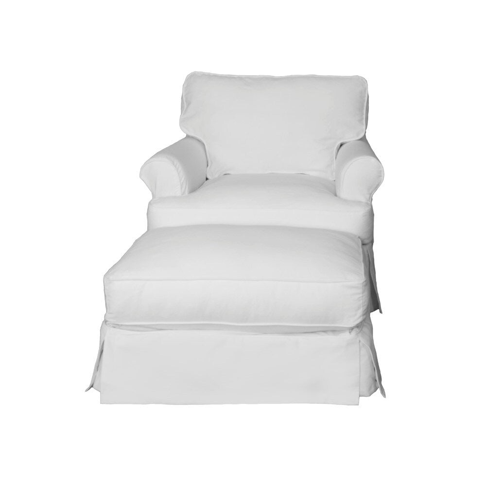 Sunset Trading - Horizon Slipcovered Chair And Ottoman In Warm White - SU-117620-30-423080 veiw 2