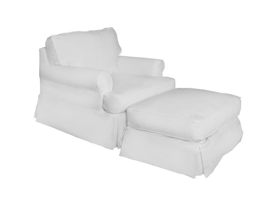 Sunset Trading - Horizon Slipcovered Chair And Ottoman Performance White - SU-117620-30-391081 veiw 1