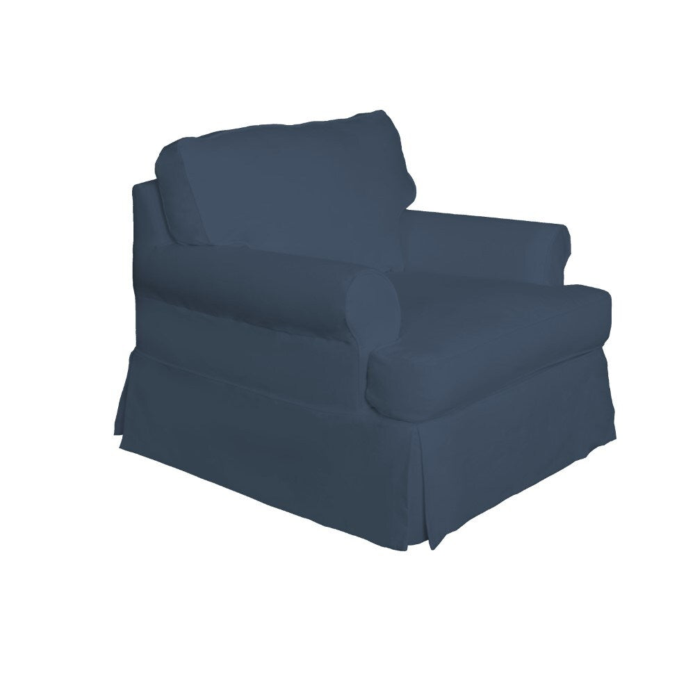 Sunset Trading - Horizon Slipcovered T Cushion Chair Performance Navy Blue - SU-117620-391049 veiw 2