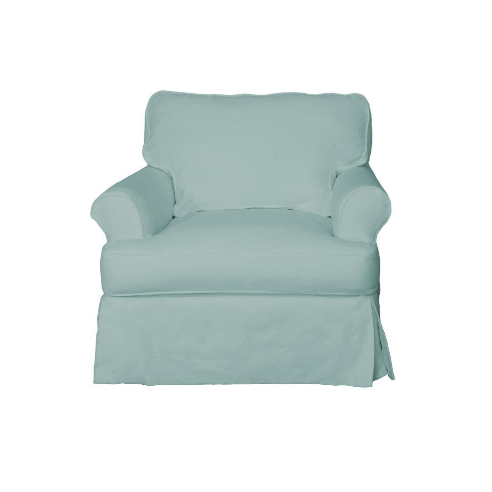 Sunset Trading - Horizon Slipcovered T Cushion Chair Performance Ocean Blue - SU-117620-391043 veiw 1