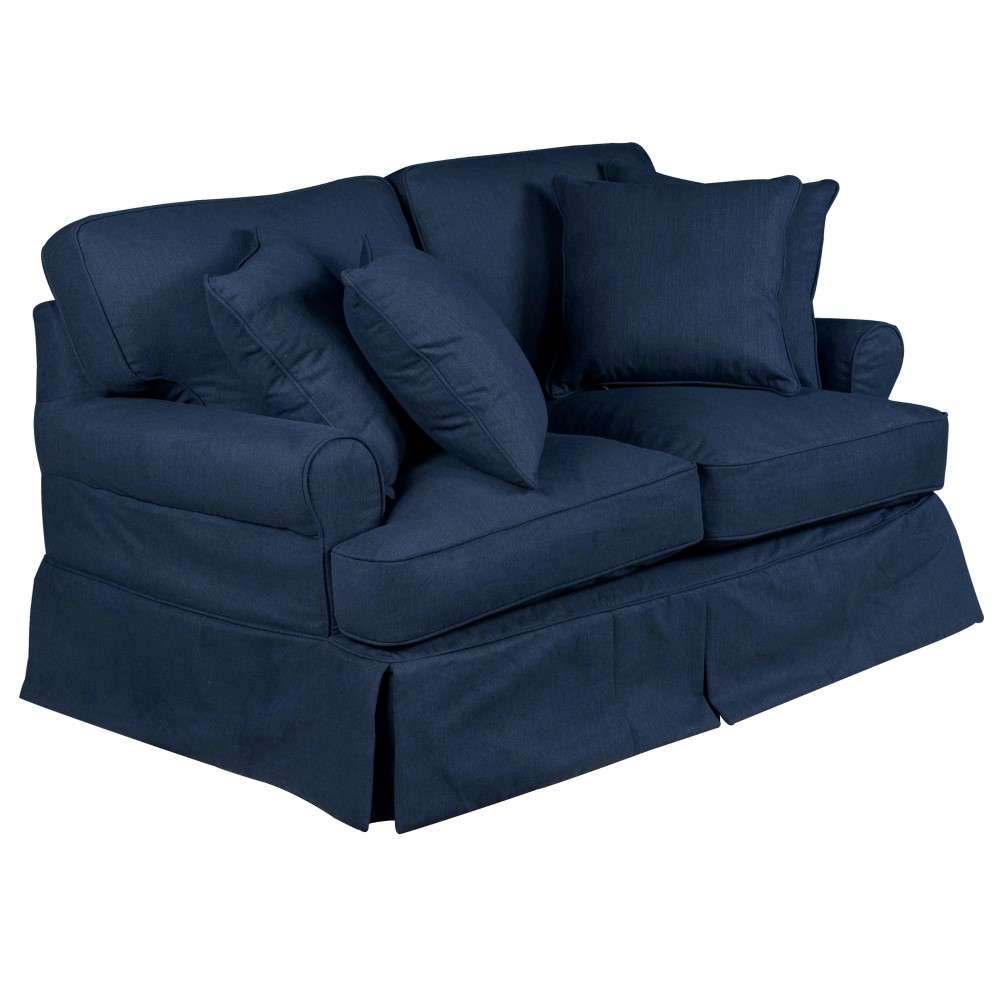 Sunset Trading - Horizon Slipcovered Loveseat Performance Navy Blue - SU-117610-391049 veiw 2