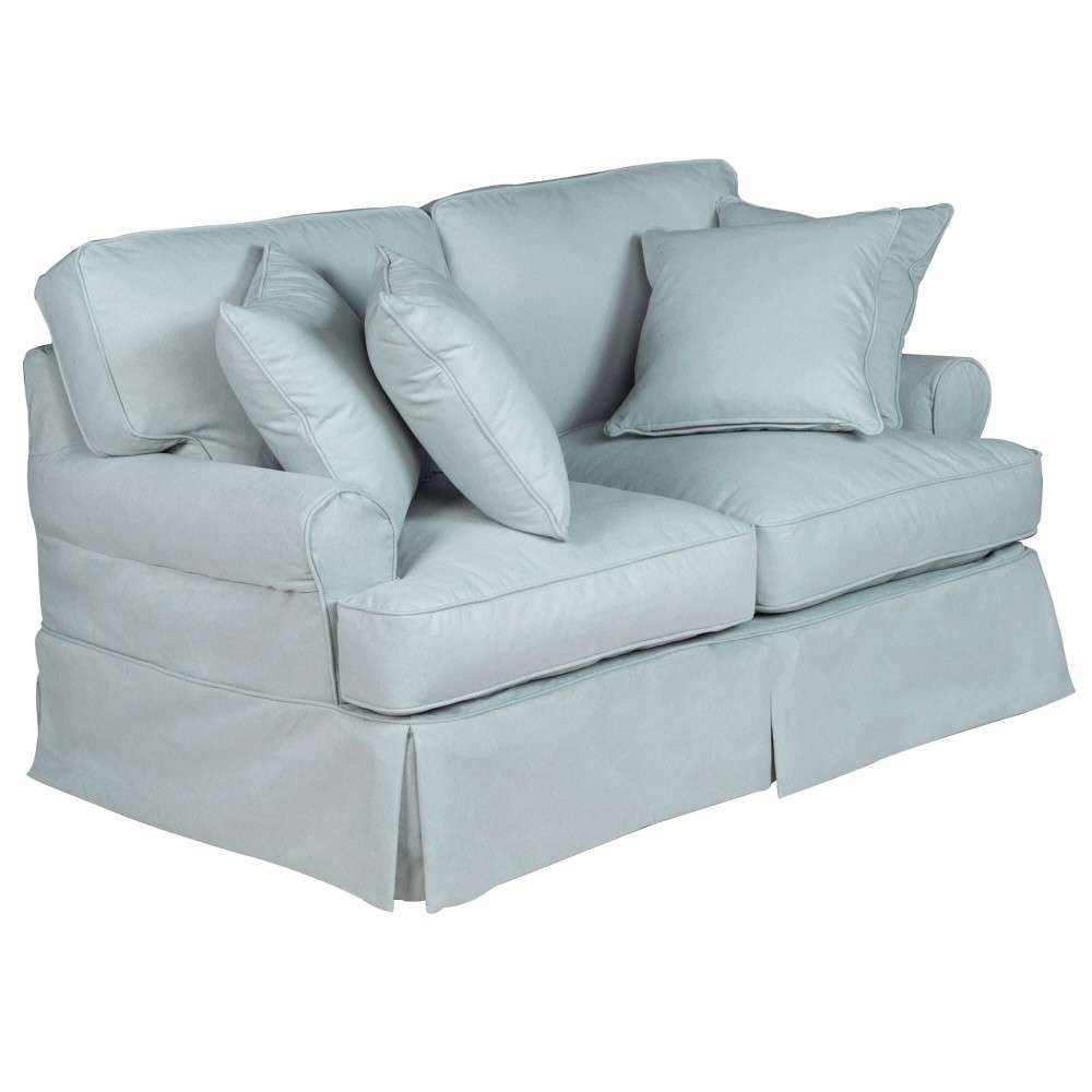 Sunset Trading - Horizon Slipcovered Loveseat Performance Ocean Blue - SU-117610-391043 veiw 2