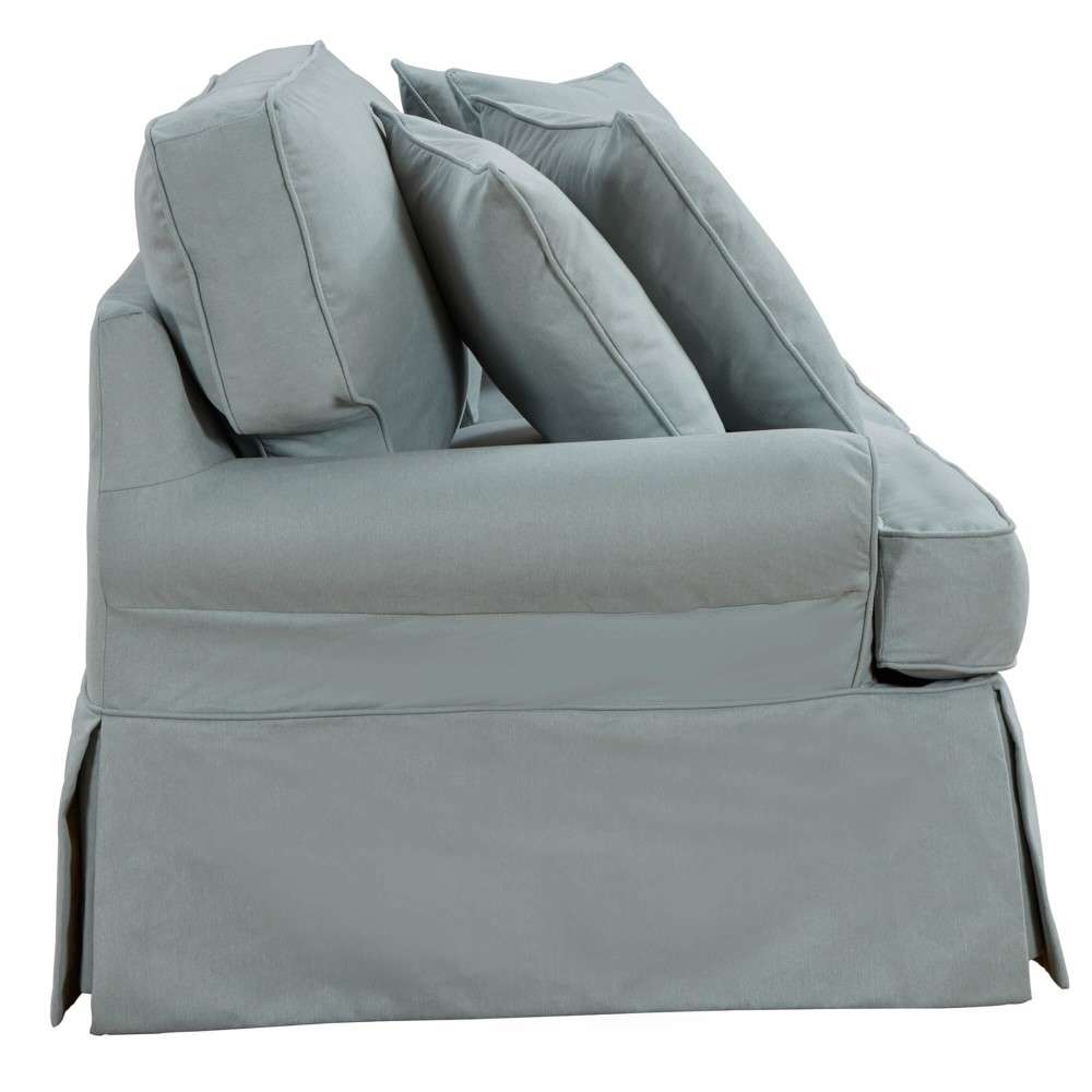 Sunset Trading - Horizon Slipcovered Loveseat Performance Ocean Blue - SU-117610-391043 veiw 3