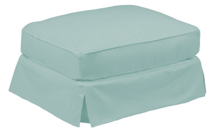 Sunset Trading - Horizon Slipcovered Ottoman Performance Ocean Blue - SU-117630-391043 veiw 1