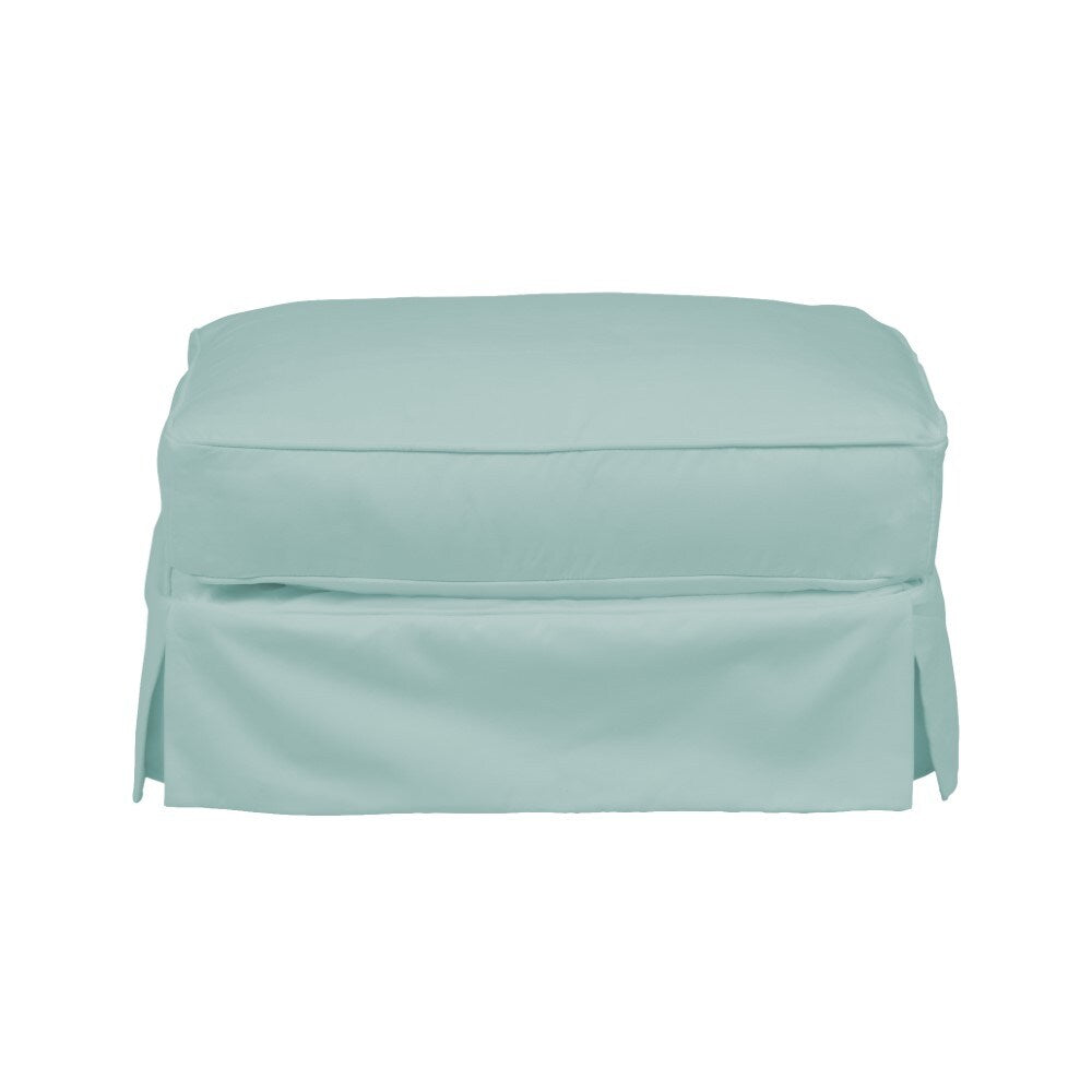 Sunset Trading - Horizon Slipcovered Ottoman Performance Ocean Blue - SU-117630-391043 veiw 2