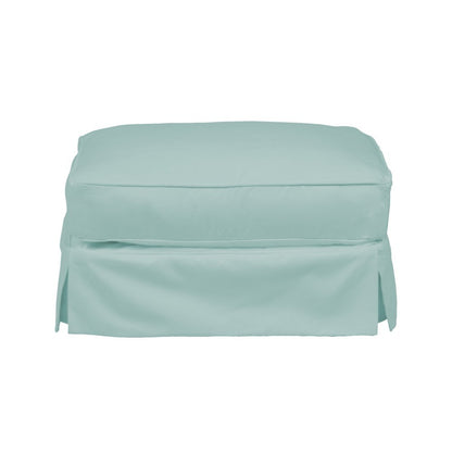 Sunset Trading - Horizon Slipcovered Ottoman Performance Ocean Blue - SU-117630-391043 veiw 2