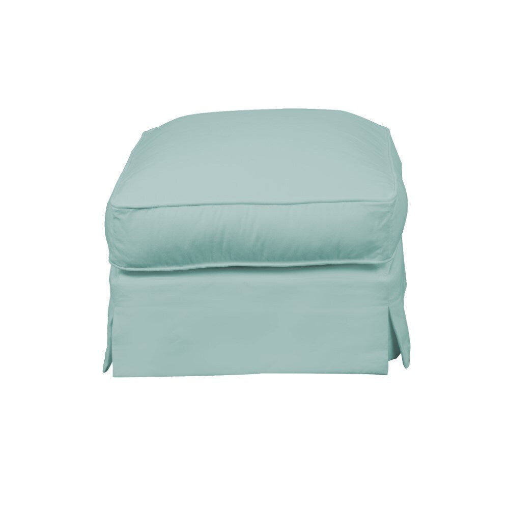 Sunset Trading - Horizon Slipcovered Ottoman Performance Ocean Blue - SU-117630-391043 veiw 3