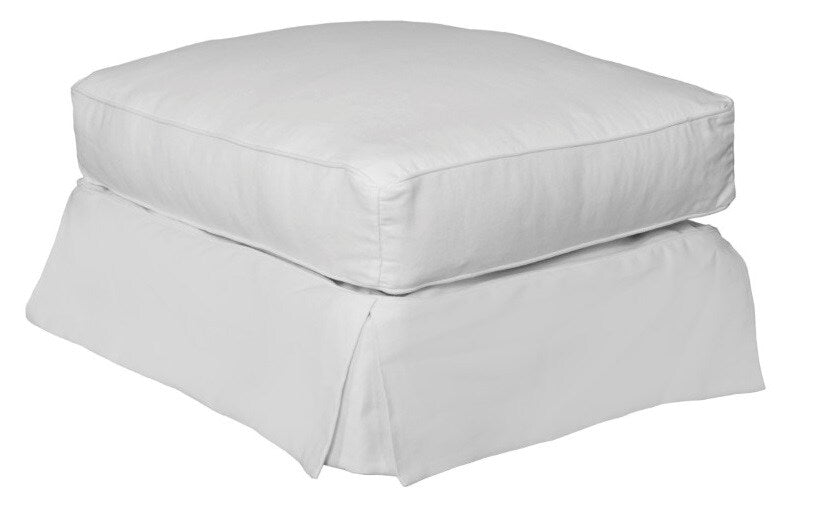 Sunset Trading - Horizon Slipcovered Ottoman In Warm White - SU-117630-423080 veiw 1