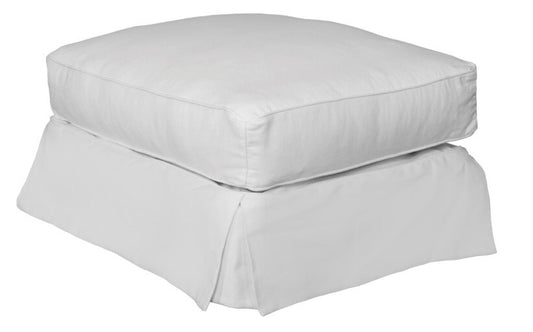 Sunset Trading - Horizon Slipcovered Ottoman In Warm White - SU-117630-423080 veiw 1