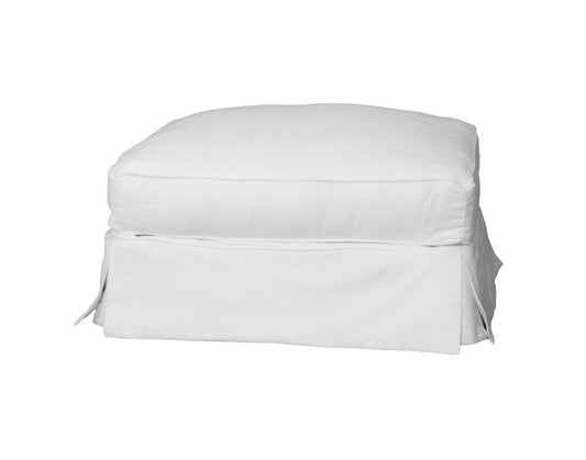 Sunset Trading - Horizon Slipcovered Ottoman In Warm White - SU-117630-423080 veiw 2