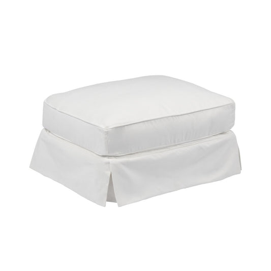 Sunset Trading - Horizon Slipcovered Ottoman Performance White - SU-117630-391081 veiw 1