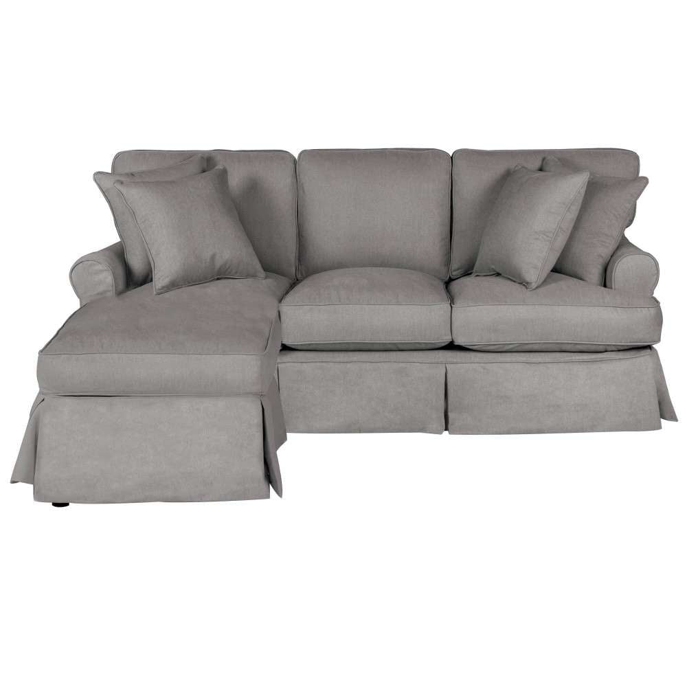 Sunset Trading - Horizon Slipcovered Sleeper Sofa With Chaise Performance Gray - SU-117678-391094 veiw 1