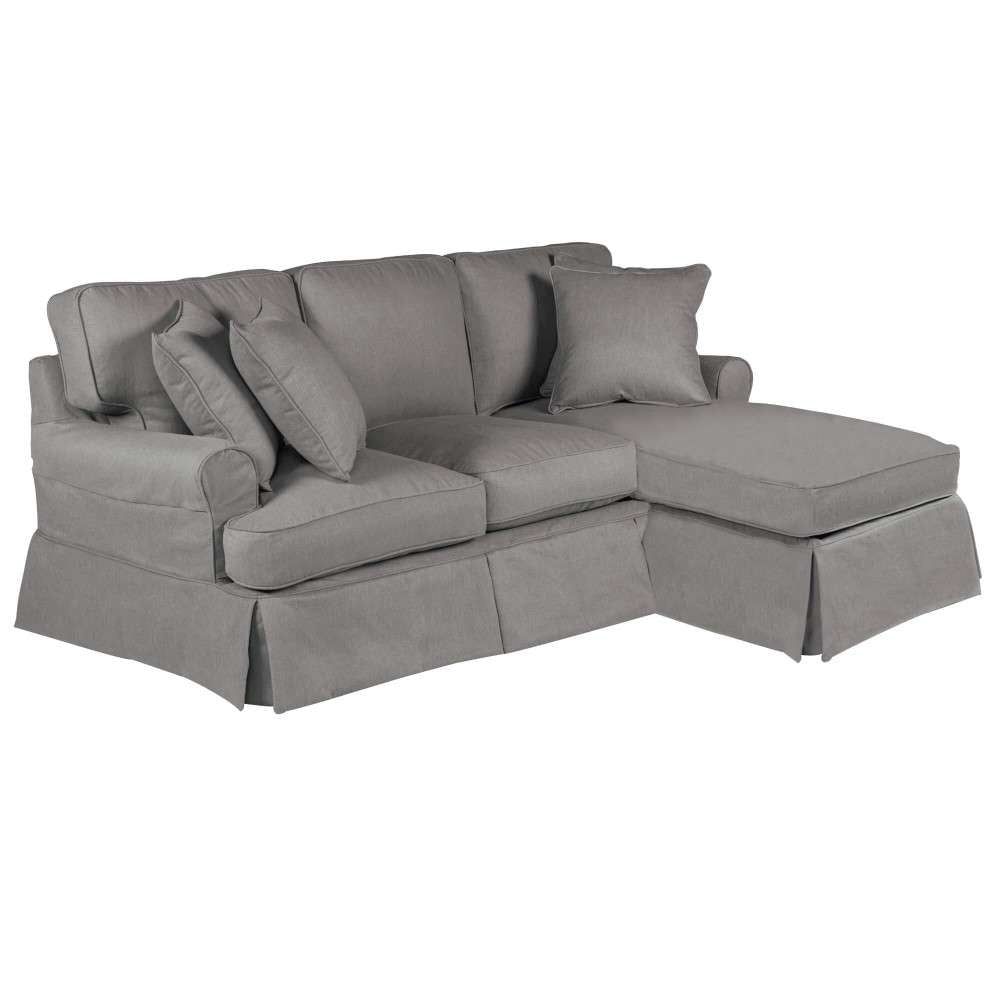 Sunset Trading - Horizon Slipcovered Sleeper Sofa With Chaise Performance Gray - SU-117678-391094 veiw 3