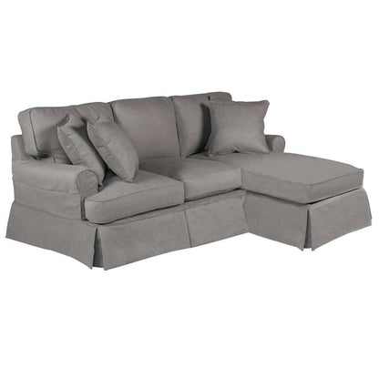 Sunset Trading - Horizon Slipcovered Sleeper Sofa With Chaise Performance Gray - SU-117678-391094 veiw 3
