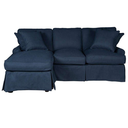 Sunset Trading - Horizon Slipcovered Sleeper Sofa With Chaise Performance Navy Blue - SU-117678-391049 veiw 1