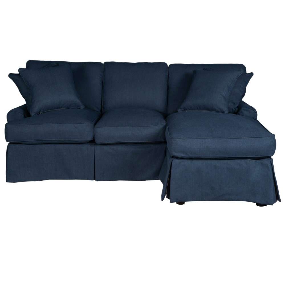 Sunset Trading - Horizon Slipcovered Sleeper Sofa With Chaise Performance Navy Blue - SU-117678-391049 veiw 2