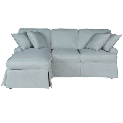 Sunset Trading - Horizon Slipcovered Sleeper Sofa With Chaise Performance Ocean Blue - SU-117678-391043 veiw 1