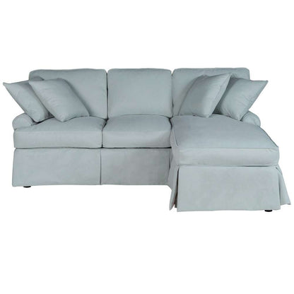 Sunset Trading - Horizon Slipcovered Sleeper Sofa With Chaise Performance Ocean Blue - SU-117678-391043 veiw 2