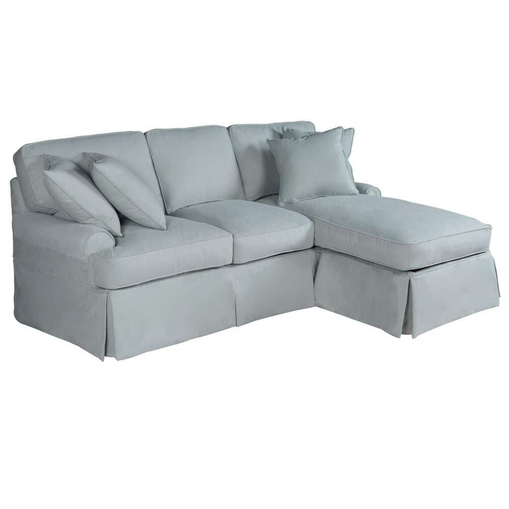 Sunset Trading - Horizon Slipcovered Sleeper Sofa With Chaise Performance Ocean Blue - SU-117678-391043 veiw 3
