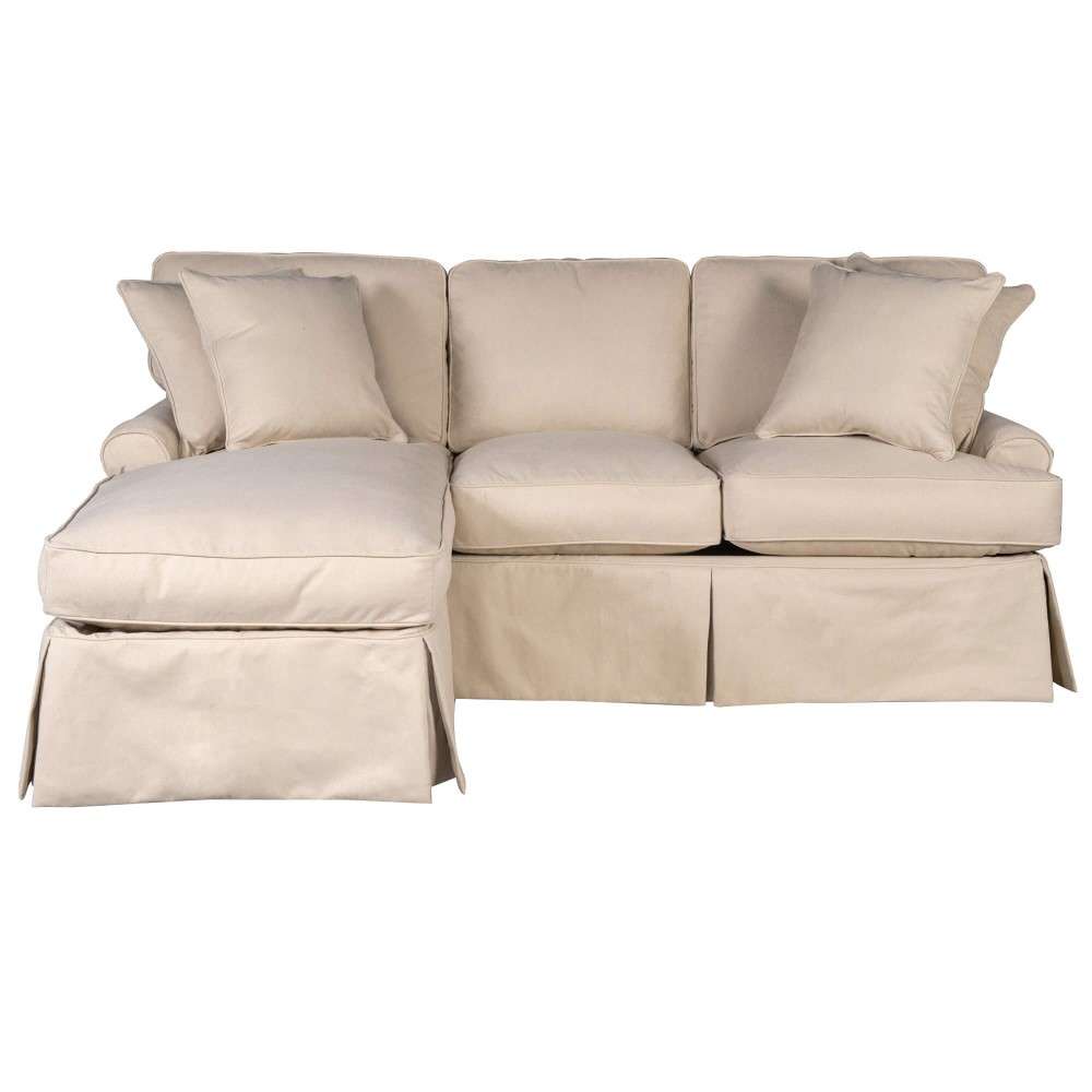 Sunset Trading - Horizon Slipcovered Sleeper Sofa With Chaise Performance Tan - SU-117678-391084 veiw 1