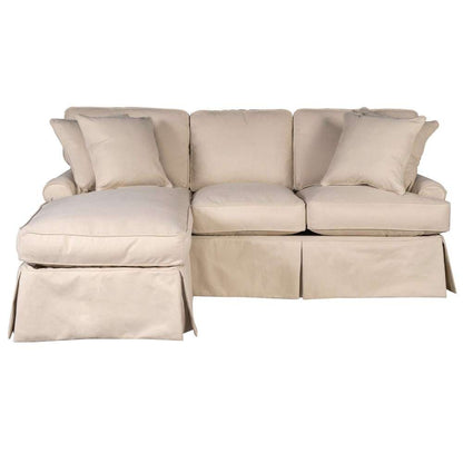Sunset Trading - Horizon Slipcovered Sleeper Sofa With Chaise Performance Tan - SU-117678-391084 veiw 1