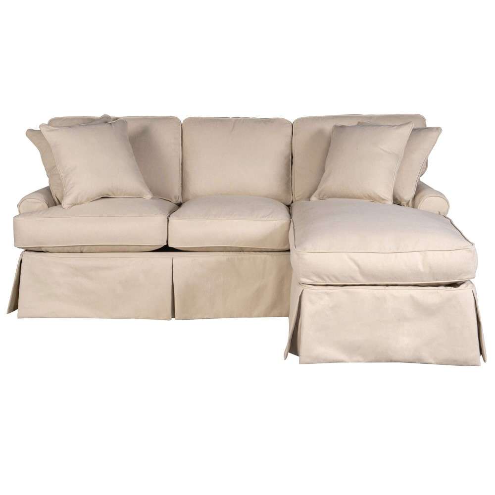 Sunset Trading - Horizon Slipcovered Sleeper Sofa With Chaise Performance Tan - SU-117678-391084 veiw 2