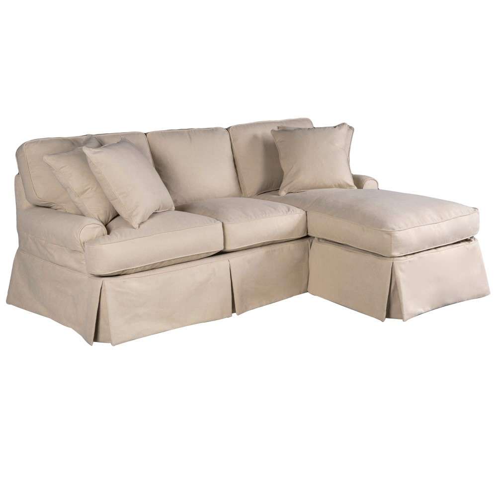 Sunset Trading - Horizon Slipcovered Sleeper Sofa With Chaise Performance Tan - SU-117678-391084 veiw 3
