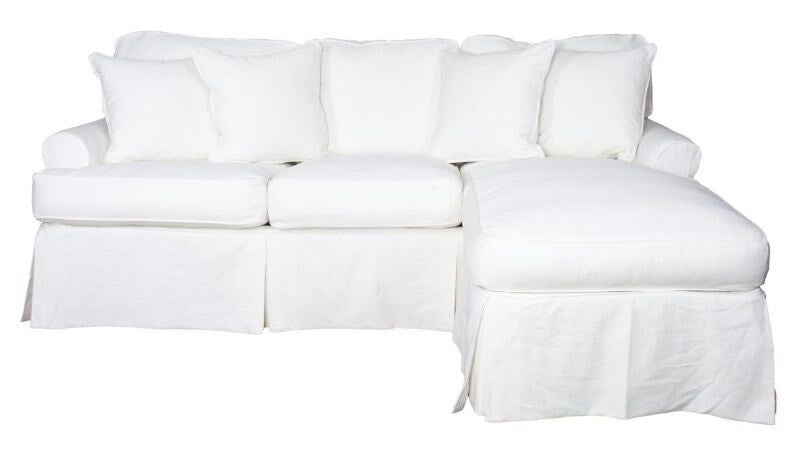 Sunset Trading - Horizon Slipcovered Sleeper Sofa With Chaise Warm White - SU-117678-423080 veiw 1