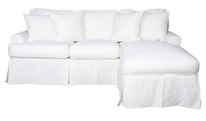 Sunset Trading - Horizon Slipcovered Sleeper Sofa With Chaise Warm White - SU-117678-423080 veiw 1