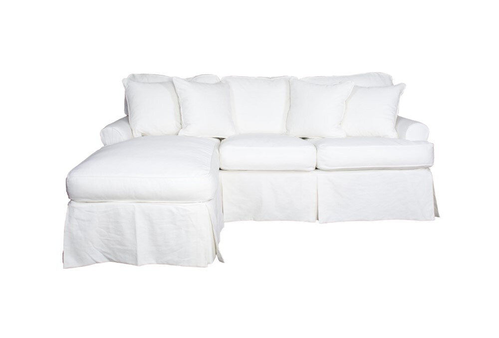 Sunset Trading - Horizon Slipcovered Sleeper Sofa With Chaise Warm White - SU-117678-423080 veiw 2