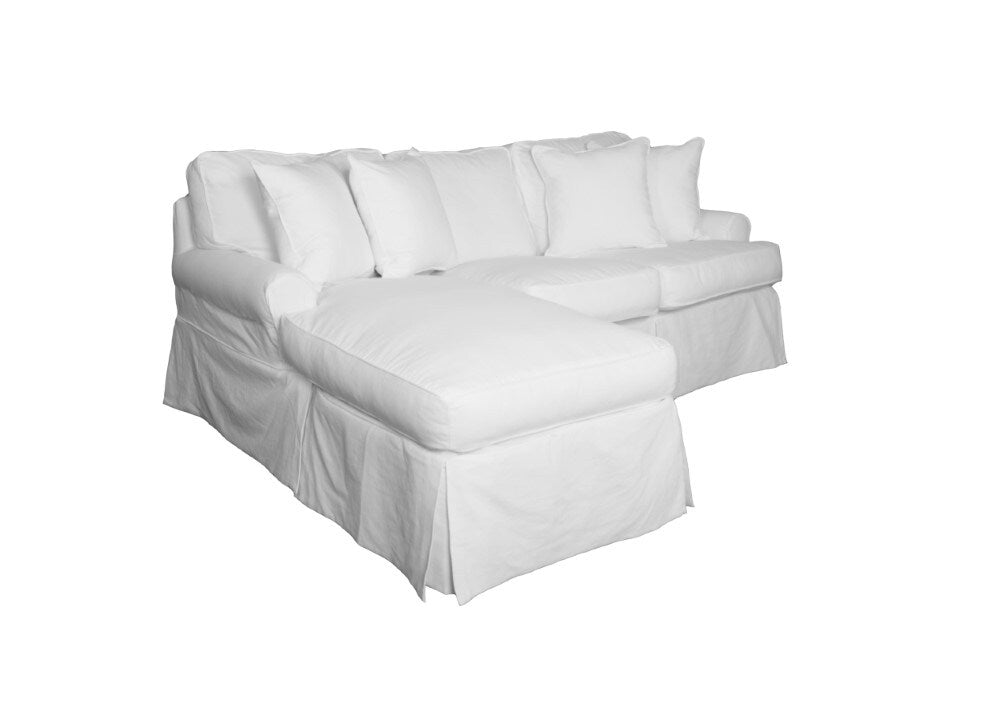 Sunset Trading - Horizon Slipcovered Sleeper Sofa With Chaise Warm White - SU-117678-423080 veiw 4