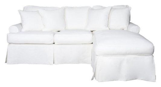 Sunset Trading - Horizon Slipcovered Sleeper Sofa With Chaise Performance White - SU-117678-391081 veiw 1