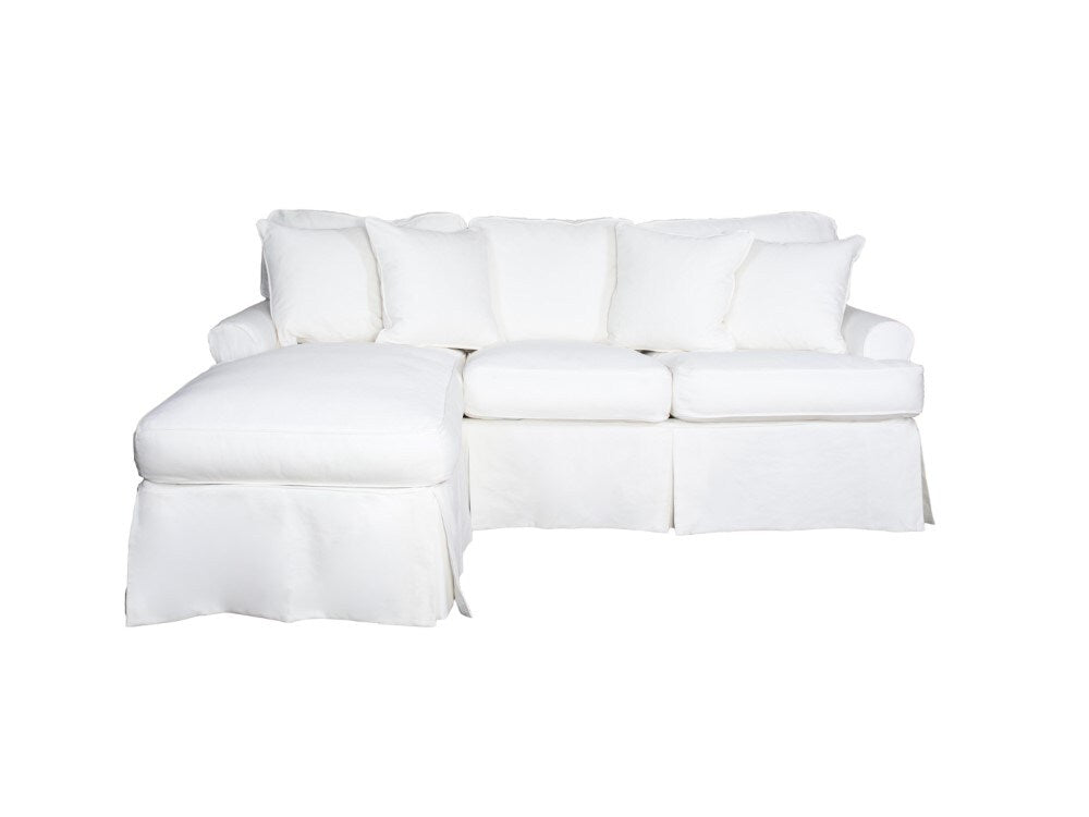 Sunset Trading - Horizon Slipcovered Sleeper Sofa With Chaise Performance White - SU-117678-391081 veiw 2